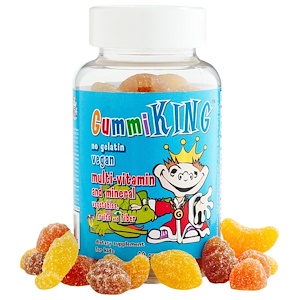 Gummi King, Мультивитаминно-минеральная добавка, с овощами, фруктами и волокнами, для детей, 60 тянучек 1 Gummi King, Мультивитаминно-минеральная добавка, с овощами, фруктами и волокнами, для детей, 60 тянучек 1