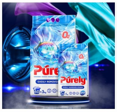 Стиральный порошок Purely с кислородным отбеливателем 3 кг.