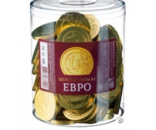 'Шоколадные монеты Евро'вес 6 гр. Блок 120 шт. Монетный двор