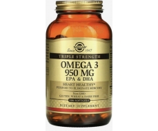 Omega 3, EPA & DHA, Тройная сила, 950 мг, 100 капсул - Solgar