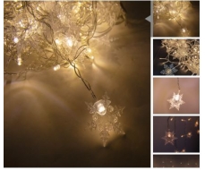 Гирлянда светод. «Бахрома» со снежинками IC100WWS, 2*0.6м