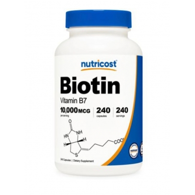 Биотин 10000мкг 240 капсул Nutricost 