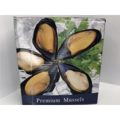 Мидии на полустворке коробочка 1 кг
