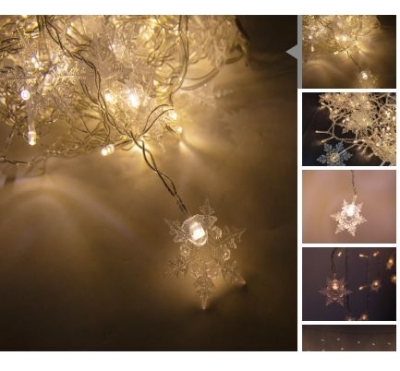 Гирлянда светод. «Бахрома» со снежинками IC100WWS, 2*0.6м Гирлянда светод. «Бахрома» со снежинками IC100WWS, 2*0.6м