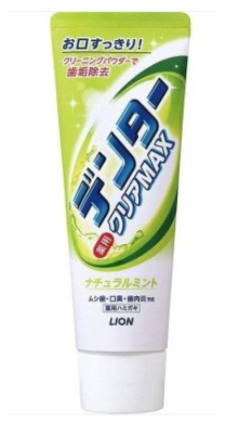 Зубная паста LION (Япония) с микрогр 'Dentor Clear MAX Natural Mint' натуральная мята, туба 140г
